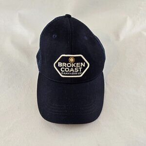 Broken Coast Cannabis Hat Mens Adjustable Snapback Black Trucker Meshback Merch